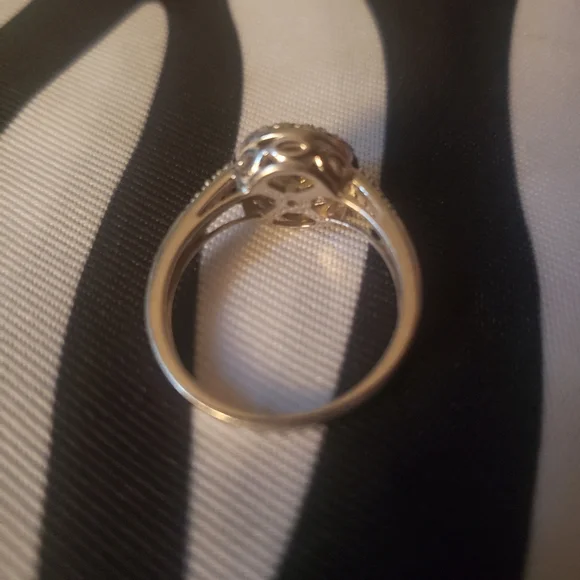 Women's 925 Sterling Silver Real Diamond 💎 Cluster Promise Ring - Picture 4 of 8